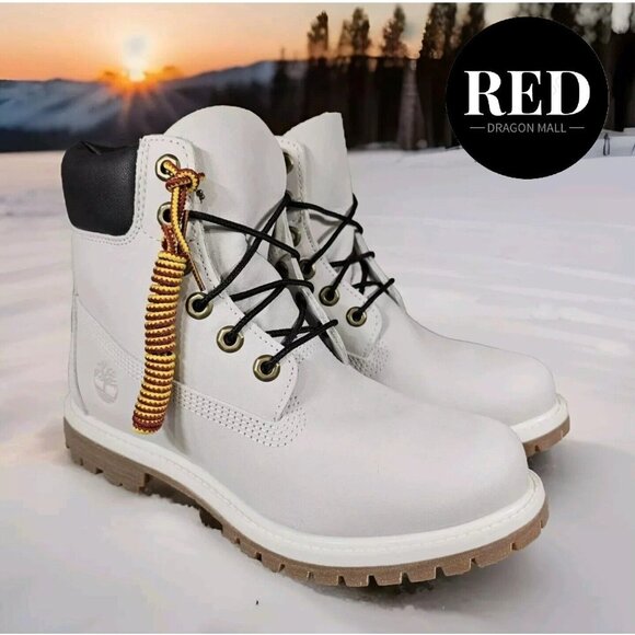 Timberland Premium 6" Light Grey Waterproof Ankle Boots Shoes - Women's Size 7 - Picture 3 of 16